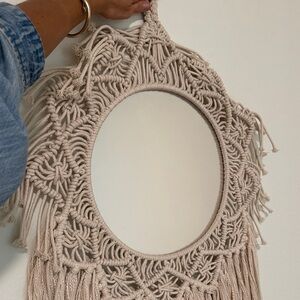 Bohemian Cream Macrame Wall Mirror